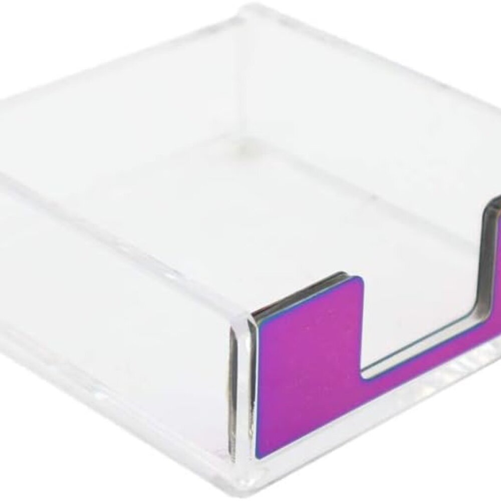 Sticky Notes Holder Rainbow Post it Note Dispenser Clear Acrylic Memo Note Cube